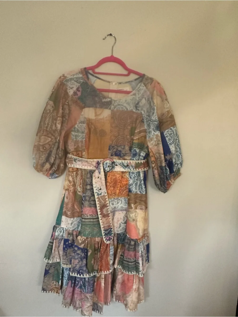 Style Zimmerman Peekskill Patchwork Tiered Mini Dress in Multicolor - Picture 4 of 7